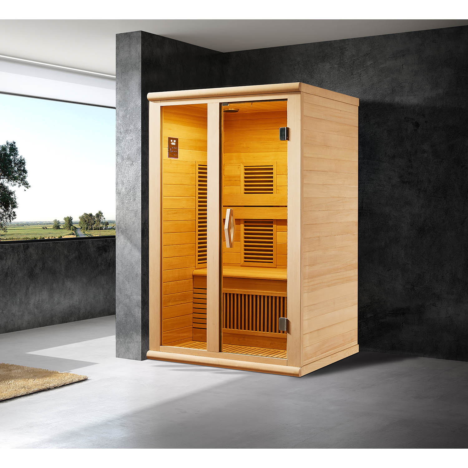 Инфракрасная сауна Mexda WS-1607SR красный кедр 1200*1050*1900 (рис.1)