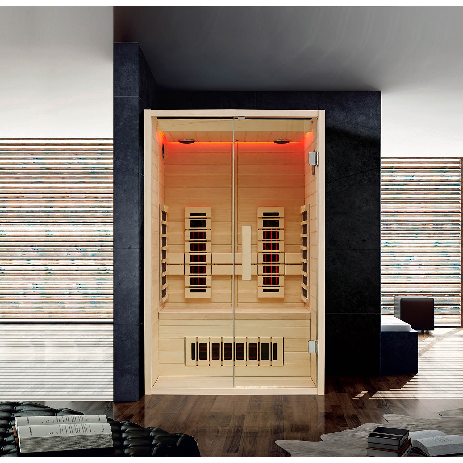 Инфракрасная сауна Mexda WS-1808 красный кедр 1000*1050*1900 (рис.2)